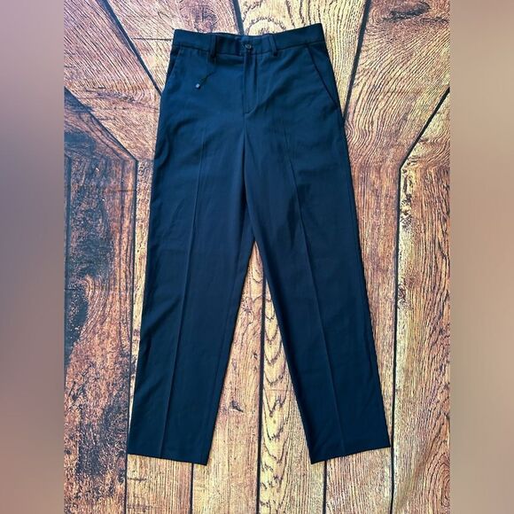 Zara Basic Collection Pants Womens Navy Blue Flat Front Cuffed Hem Trousers - Picture 8 of 15